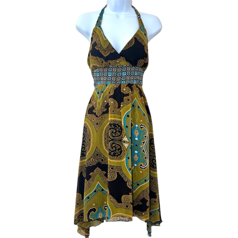 Fairy Grunge Y2K Halter Dress Size 7/8 Boho Retro Fairy Earthtones